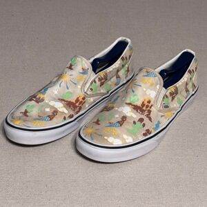 Vans Classic Slip On Desert Roadrunner Cactus Print Sneakers Mens 11.5 Womens 13